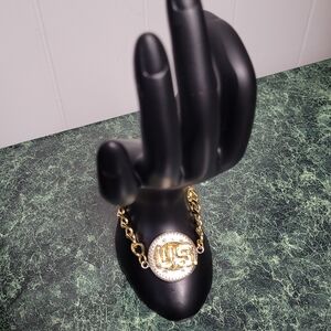 Elegant Gold and Silver US Emblem Bracelet Handmade